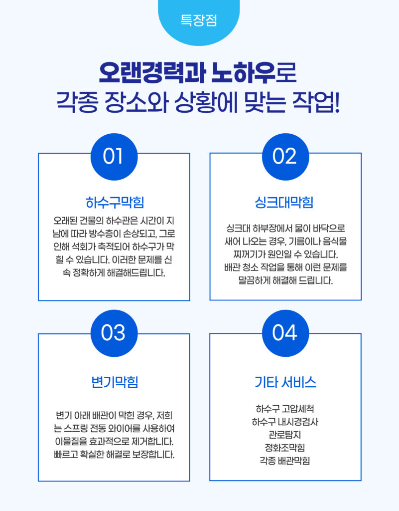 배관연구소의 인천 하수구막힘 서비스
